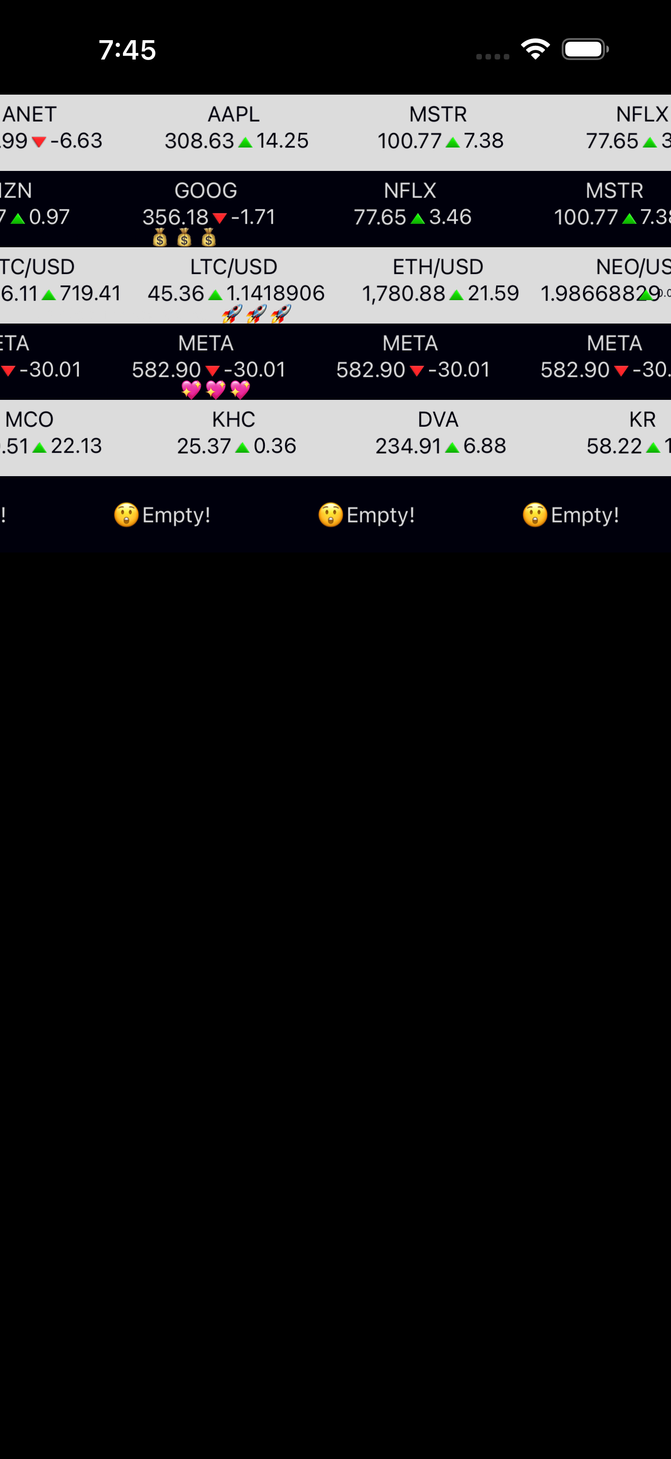 Stocks Tape screenshot